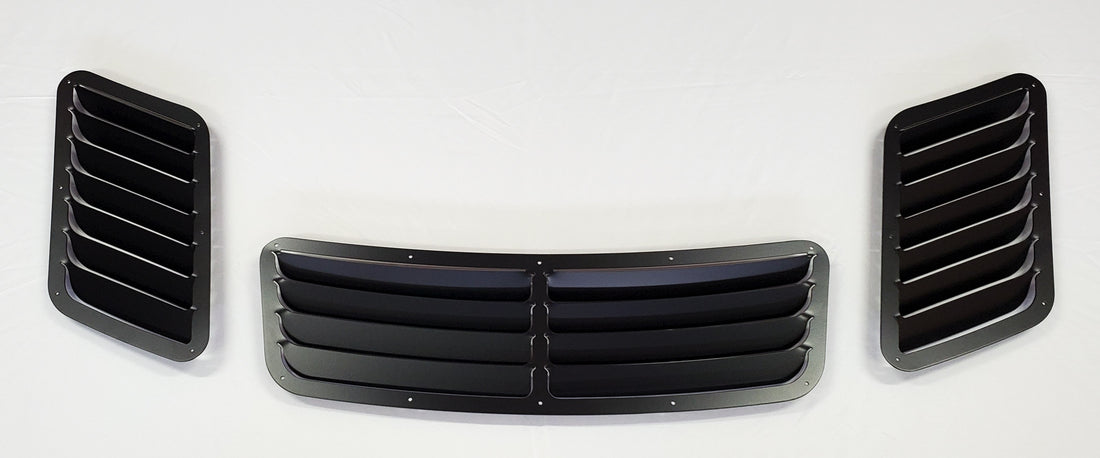 BMW E36 3-piece hood vent kit, top view