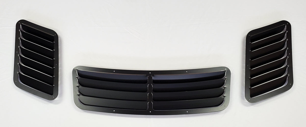 BMW E36 3-piece hood vent kit, top view