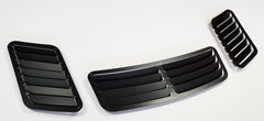 BMW E36 hood vents, center and side louvers, angled view