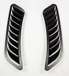 Black fender vents (louvers), pair, top view