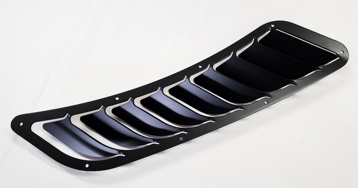 Fender vent louver with rivet holes, angled view